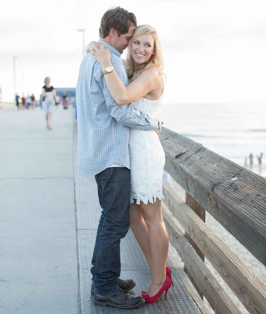 Engagement photos, white lace dress, newport beach engagement photos