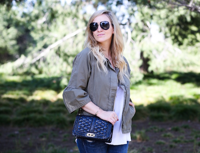 Orange County fashion blogger Nikki Prendergast of My Style Diaries wearing Blank NYC jeans and sneakers.