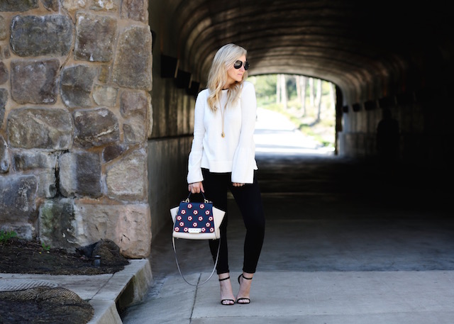 Orange County fashion blogger Nikki Prendergast wears an affordable spring sweater from the Who What Wear X Target spring collection.