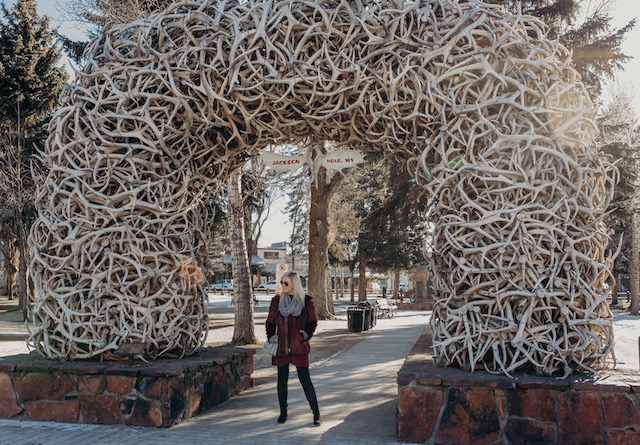 Elk antler arches in Jackson Hole, Wyoming