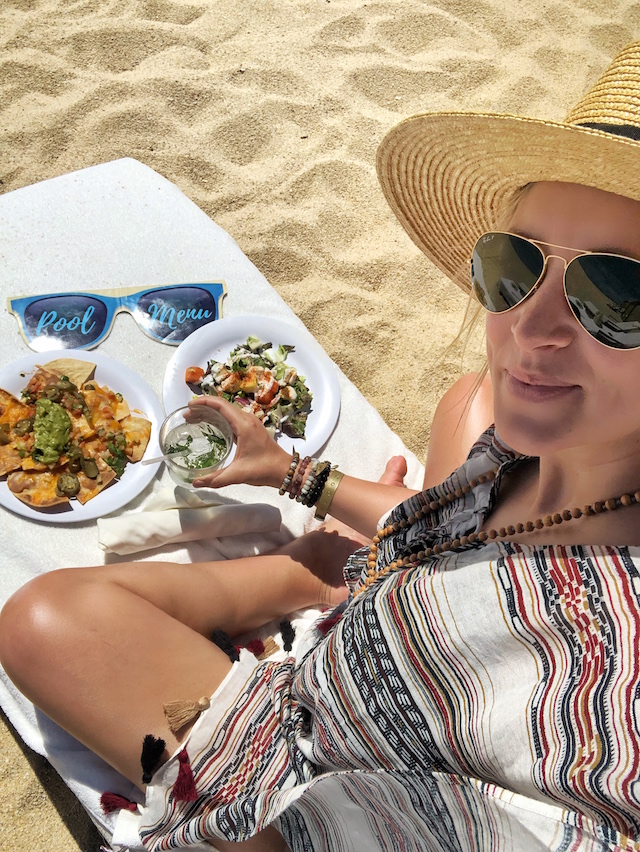 Beach lunch at Pueblo Bonito Pacifica Resort in Cabo