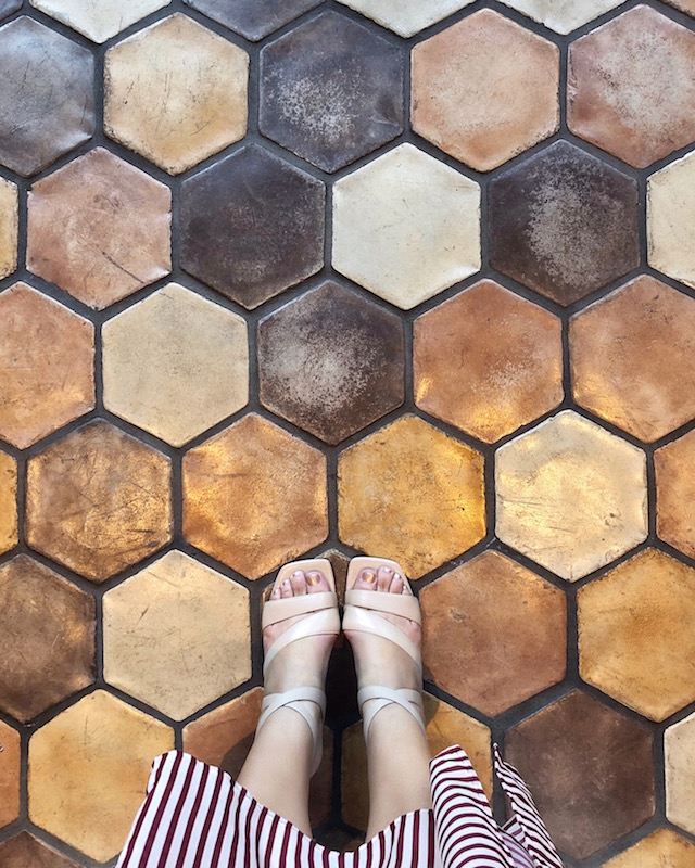 Tile floor at DRIFT eat + drink at Hyatt Regency La Jolla | My Style Diaries