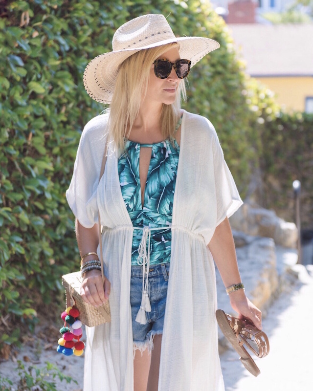 Magicsuit palm print swimsuit and Brixton hat | My Style Diaries blogger Nikki Prendergast
