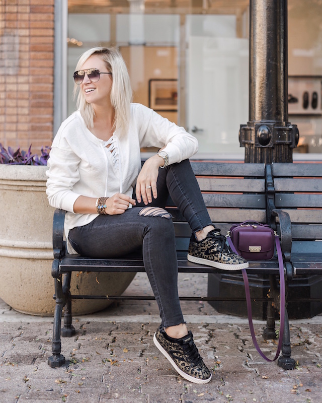 Madewell denim, Splendid tee, Tretorn sneakers, Zac Zac Posen handbag | My Style Diaries blogger Nikki Prendergast