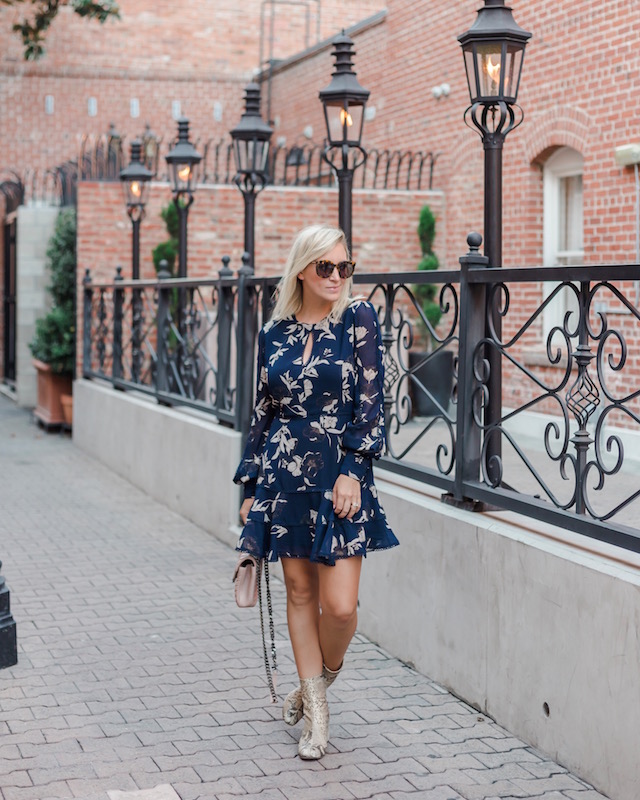 floral dress with snake-print booties | My Style Diaries blogger Nikki Prendergast