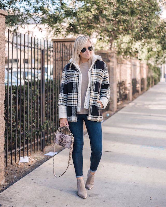 Mott & Bow high rise skinny jeans, Moon River sweater, Cinzia Rocca jacket | My Style Diaries blogger Nikki Prendergast