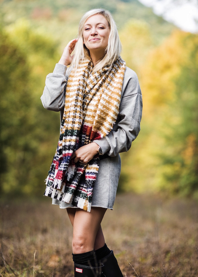 Tennessee fall foliage | My Style Diaries blogger Nikki Prendergast in Forever 21 and Hunter boots